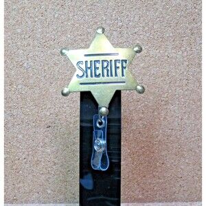 Western Cowboy Sheriff's Medallion Retractable ID Badge Reel for Nurses, Party.